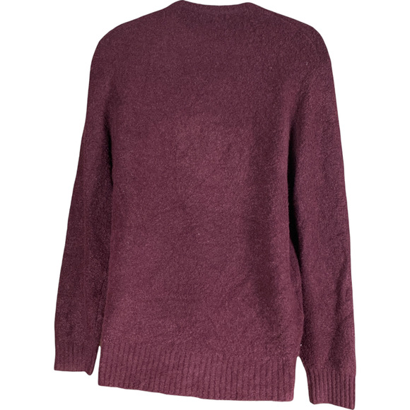 Michael Bastian Striped Crewneck Sweater Burgundy Medium Boucle Wool $168 NEW - Picture 3 of 4